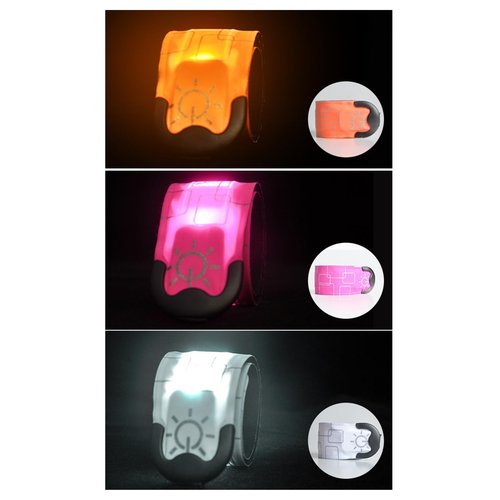cdar Rechargeable LED Armband Running Slap Glow Bracelets Wristband for Night Cycling Walking Joggers Running Gear Red