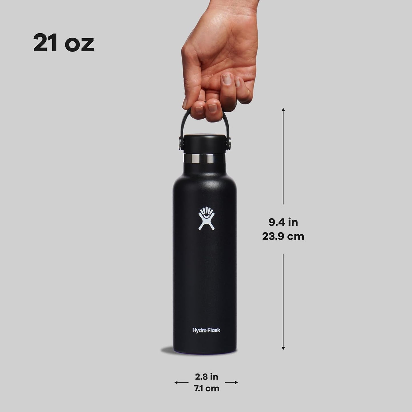 Hydro Flask Water Bottle - Insulated Stainless Steel - Non Spill, Leakproof in 24 Oz White