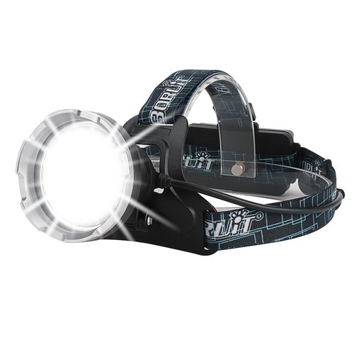 BORUIT B10 Super Bright LED Headlamp Rechargeable, 4 Modes Battery Powered Head Lamp, 90° Adjustable Head Light Waterproof for Adult Camping Hunting Fishing Hiking and Hard Hat