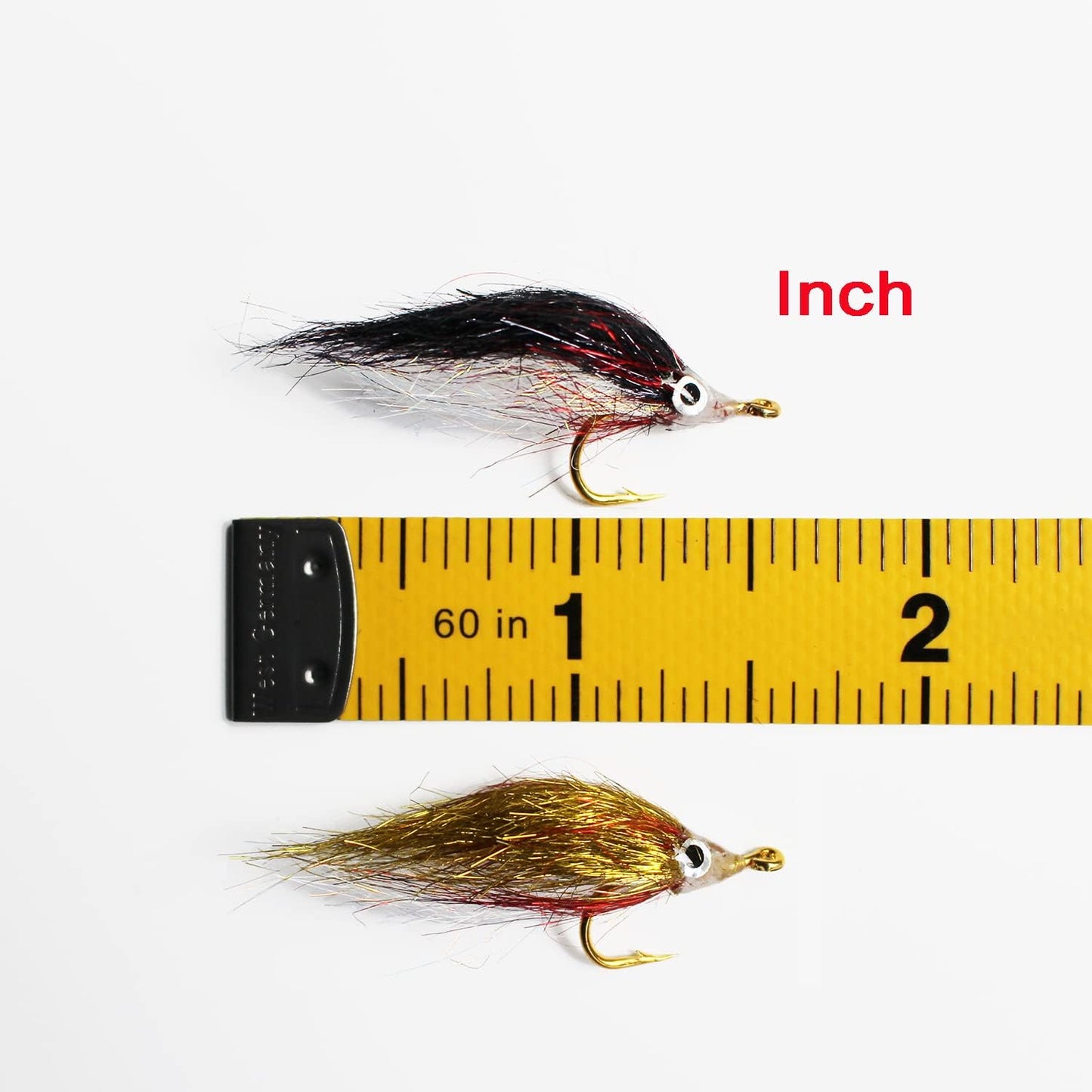 12 pcs Wounded Minnow Fly Ice Dub UV Polar Fry Slowly Sinking Salmon Trout Steelhead Fly Fishing Flies Lures Set-Size 8