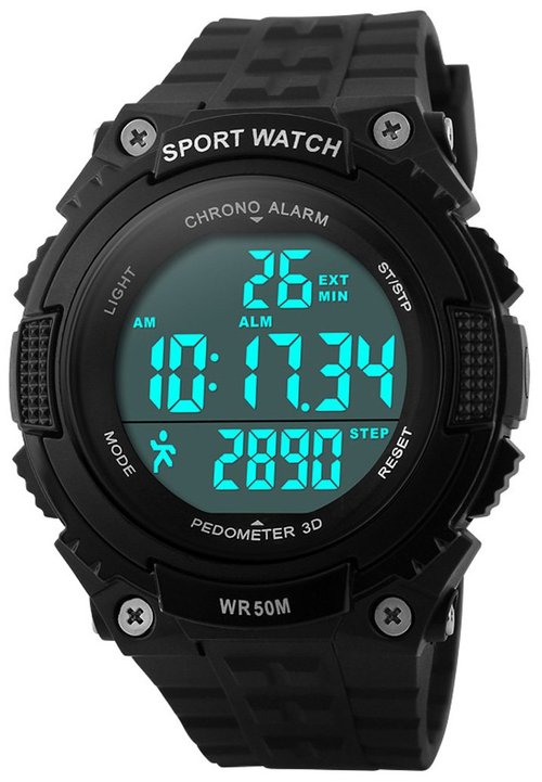 FANMIS Men Pedometer Watches Military Multifunctional 50M Waterproof Digital Outdoor Sports Watch