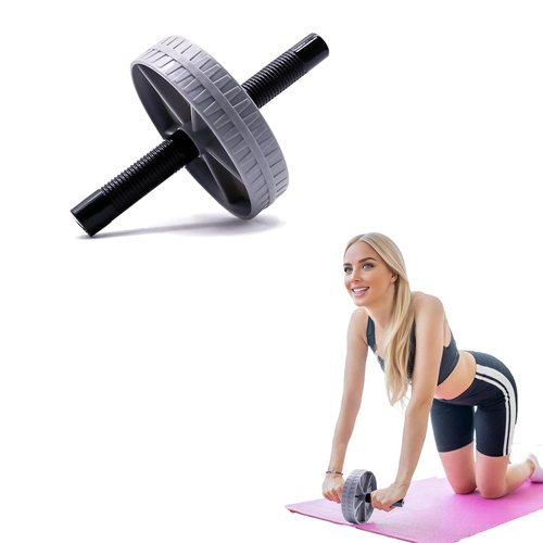 Ab Wheel Roller, Fitness Roller, Abs Workout Roller, Core Exercise Roller, Abs Workout Equipment for Abdominal & Core Strength Training, Automatic Rebound Abdominal Muscle Wheel for Men Women (Grey_1PC)