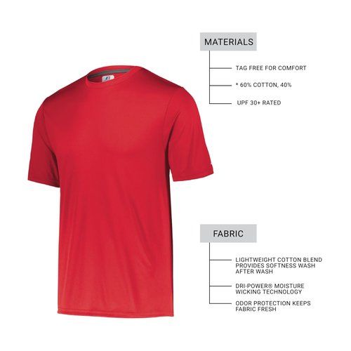 Russell Athletic Men's Short Sleeve Performance T-Shirt, True Red, Large