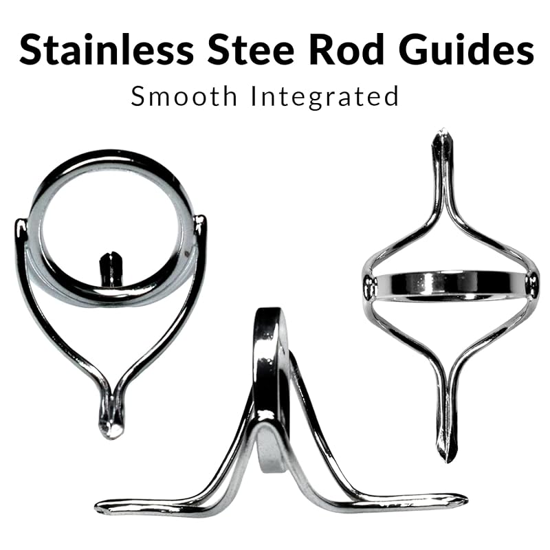 QualyQualy 6Pcs Rod Guides Set - 12#-25# Stainless Steel Integrated Ring Replacement
