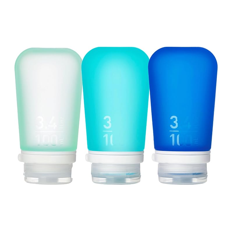 GoToob+ 3-Pack Large Travel Bottles 3.4 fl oz Mint/Aqua/Teal — Variation: Mint/Aqua/Teal+3.4 Ounces (Pack of 3)