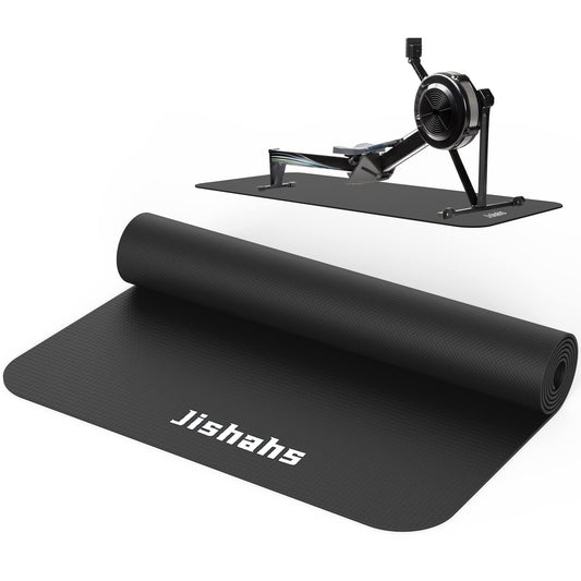 JISHAHS Universal Indoor Rowing Machine Mat- 8.5 x 2.3 FT Exercise Equipment Mat for Concept 2, Nordictrac, Peloton, Sunny, Hydrow, YOSUDA, MERACH etc. Extra Long Non-Slip and Waterproof, Under Rower Floors Protection