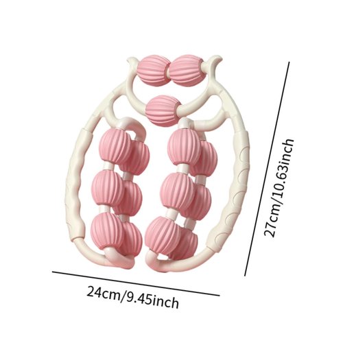 Leg Massager Roller Deep Tissue Massage Tool Foam Roller Handheld for Bodybuilding, Indoor, Pink
