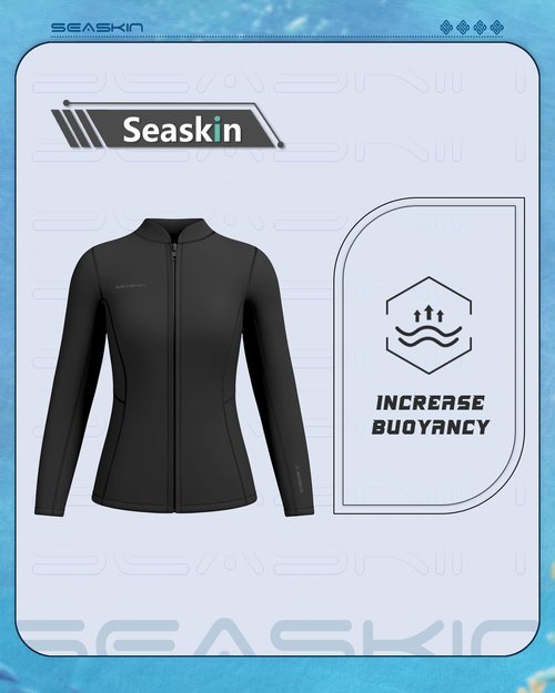 Seaskin Womens Wetsuit Tops 2mm Front Zipper