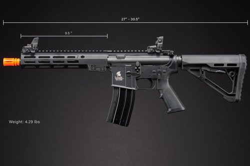 Lancer Tactical x Golden Eagle Gas Blowback Airsoft Polymer M4 Rifle with Ambidextrous Selector Switch(9.5" MLOK Rail Block 3)