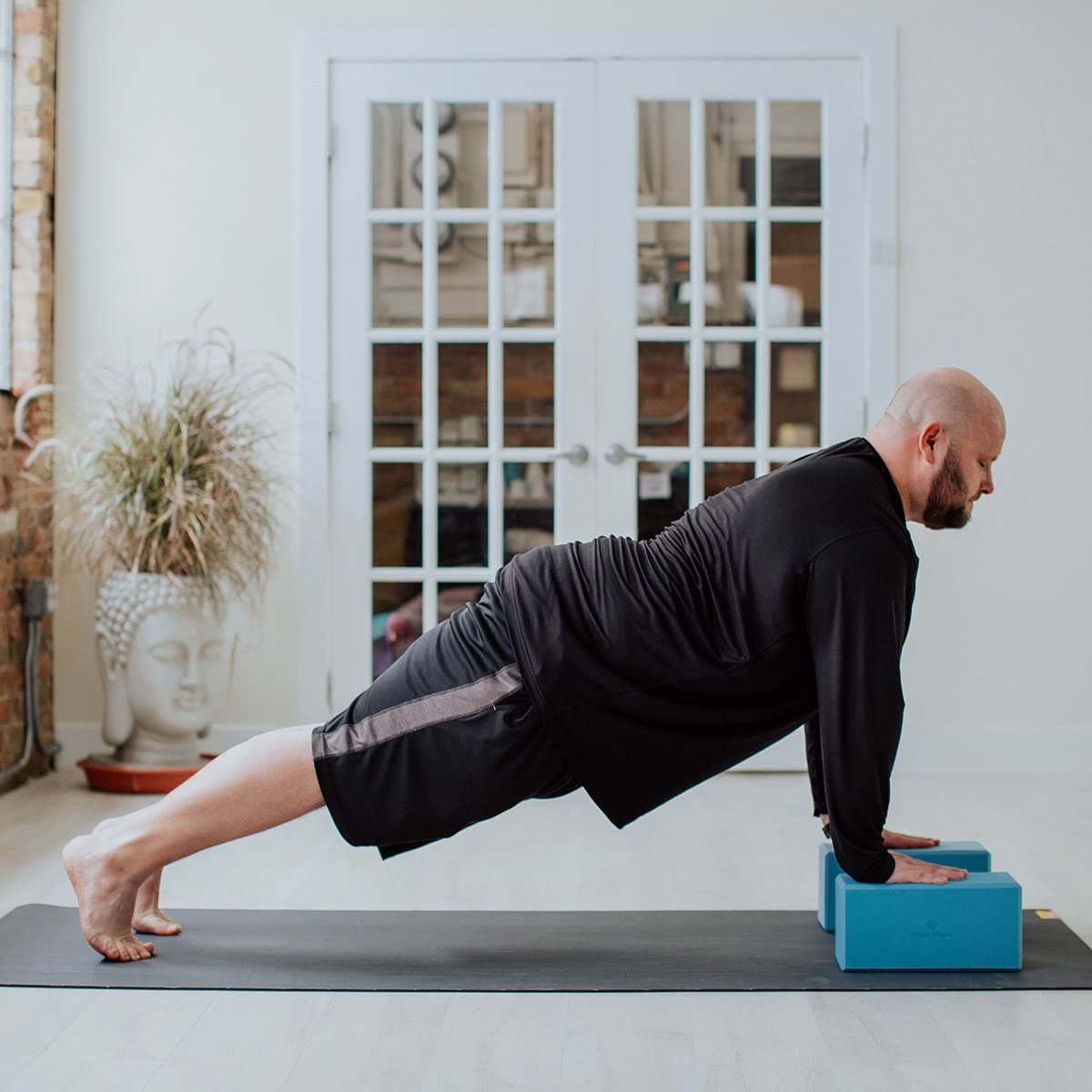 Hugger Mugger 5 in. Big Foam Yoga Block - Extra Large Size, Dense Foam, Reliable Support, Beveled Edges for Comfort, Great if You're Taller or Less Flexible