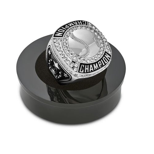 Express Medals Champion Baseball Softball Trophy Ring Award Gift Fantasy Prize with Display Neck Chain and Stand Championship Rings