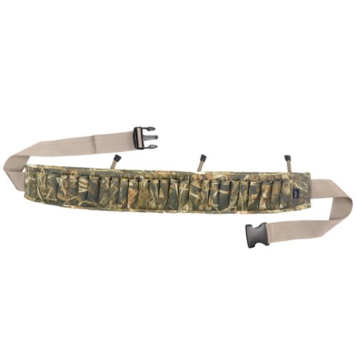HUNTPAL Neoprene Quick Release Shotgun Shell Belt with 25 Shell Holders and 3 Storage Pockets, Up to 63 Inches, Wearable on Waist or Crossbody for Outdoor Hunting Shooting