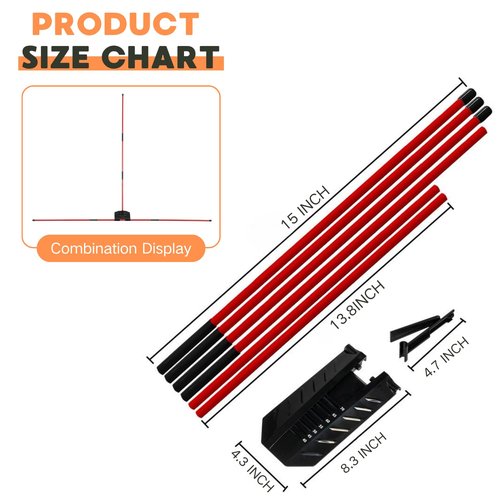 CUANBOZAM Pro Golf Alignment Sticks Holder - Aircraft Aluminum Golf Training Aid for Swing Plane & Path | Golf Swing Training Aid | Tour-Validated Golf Alignment Sticks for Driving RED