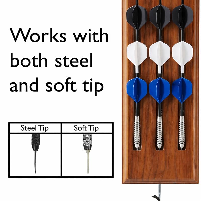 Viper Cinnamon Finish Wall-Mounted Dart Holder Display, Holds 12 Darts