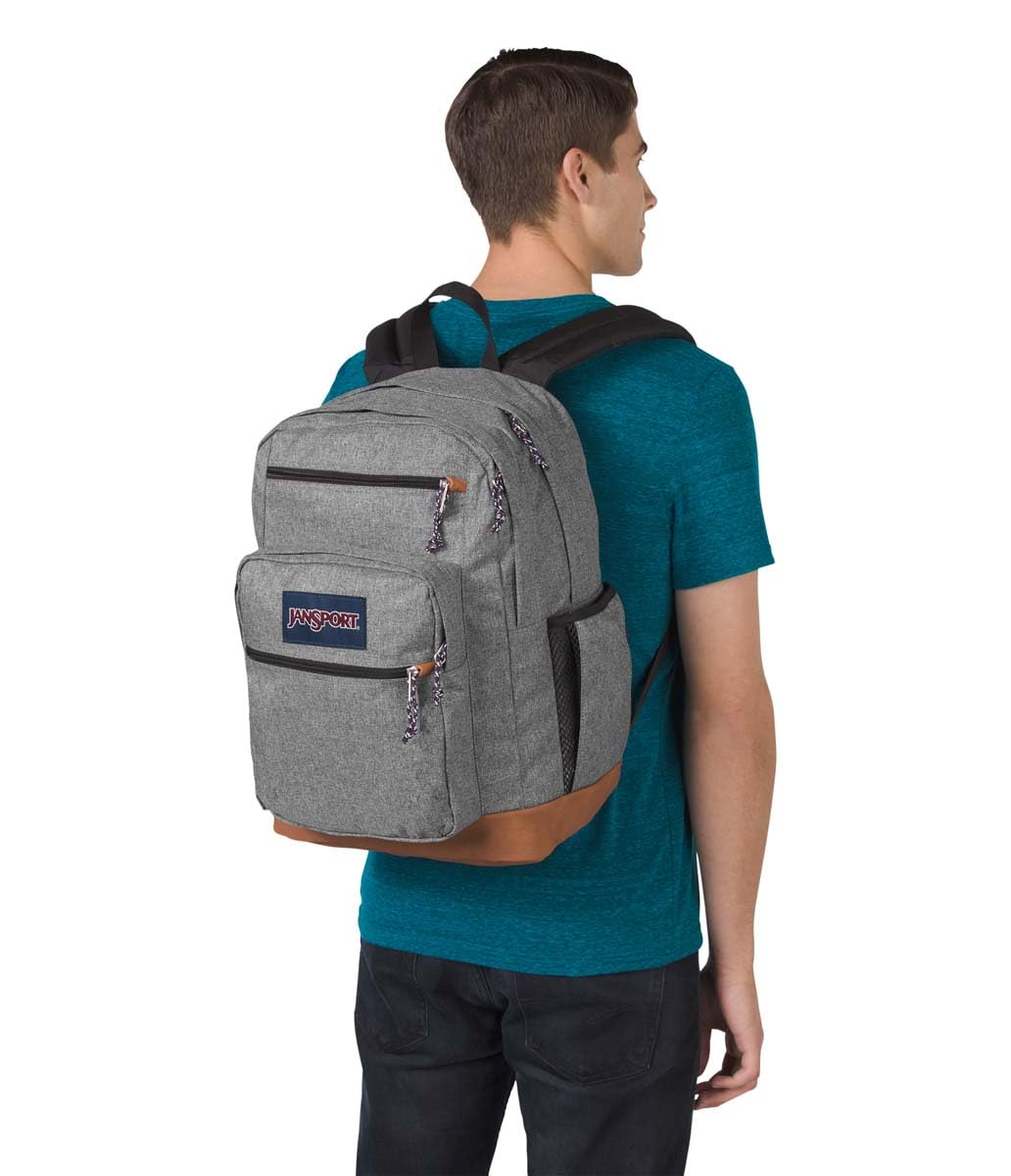 JanSport Cool Backpack, with 15-inch Laptop Sleeve - Large Computer Bag Rucksack with 2 Compartments, Ergonomic Straps, Grey Letterman