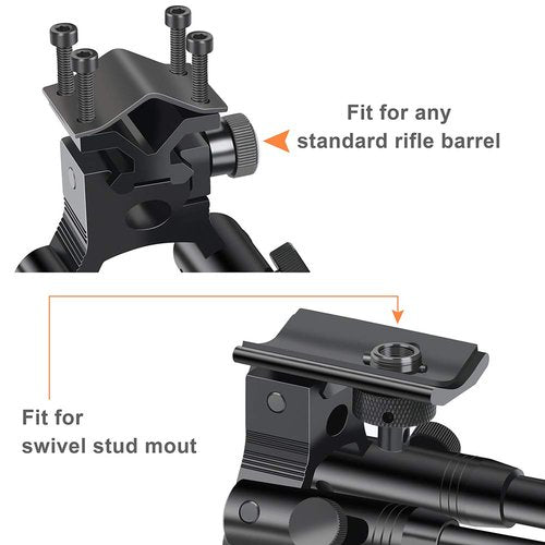 Feyachi 3 in 1 Tactical Riflebipod + Rail Mount Adapter + Barrel Clamp Adjustable Height from 6.5" to 7.0" for Hunting