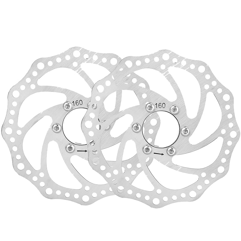 160mm Disk Brake Rotor with 6-Bolt Flange Adapter for Mountain & Road Bikes