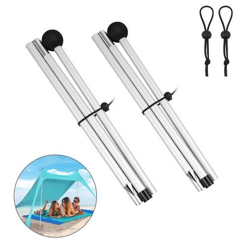 ZAIXIA 2 Packs Replacement Beach Tent Poles,Aluminum Canopy Foldable Poles