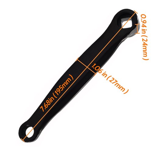 Miayaya 170mm Bicycle Crank Arm Bike Crank Left Arm Aluminium Alloy Crank Arm Set Replacement for Electric Bicycle Folding Bicycle Hybrid Mountain Bicycle Road Bike Horizontal (Black, Diamond Hole)