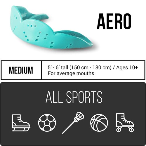 SISU Aero Medium Mouthguard, Snow White - 1.6mm Thin - Custom-Molded Fit - Slim Design - Remoldable Up to 20 Times - for Team Sports - Non Toxic