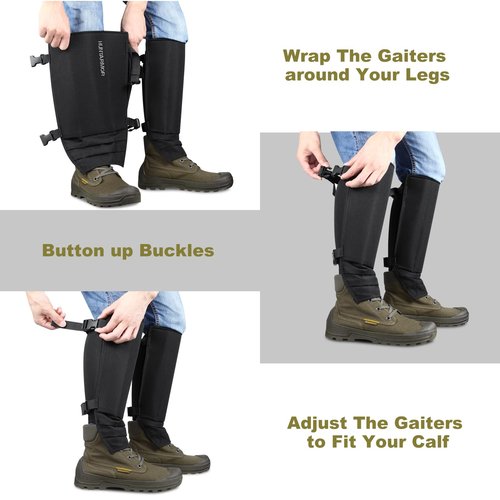 HUNTARMOR EVA Shin Guards Snake Gaiters: Semi Hard Protective EVA Resin Shell, Strong Protection for Lower Legs, Comfortable Men's Snake Proof Gaiters, Adjustable Size for Hunting Hiking