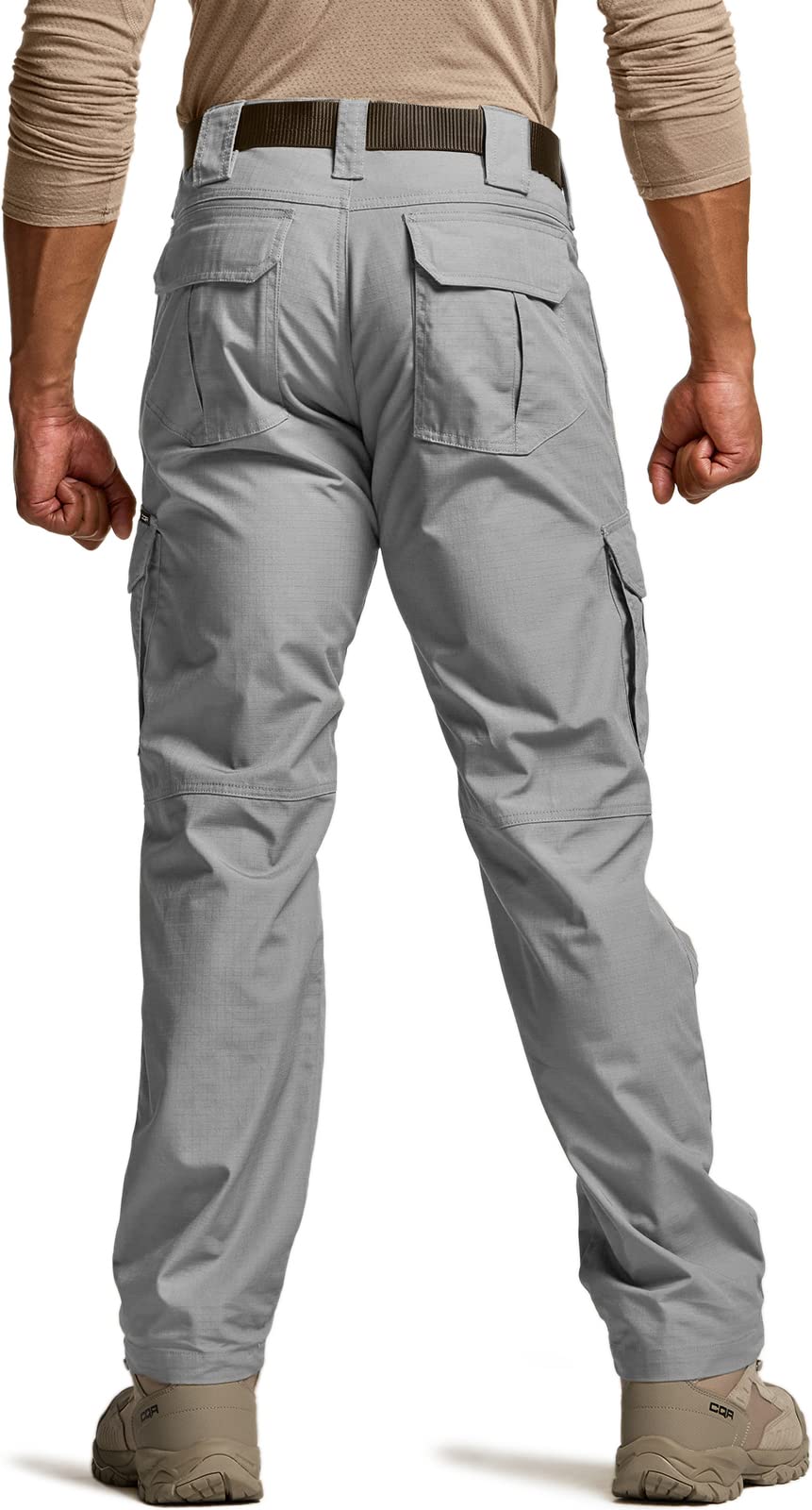 CQR Men's Tactical Pants, Water Resistant Ripstop Cargo Pants, Lightweight EDC Work Hiking Pants, Outdoor Apparel, Duratex Mag Pocket Stone, 38W x 30L
