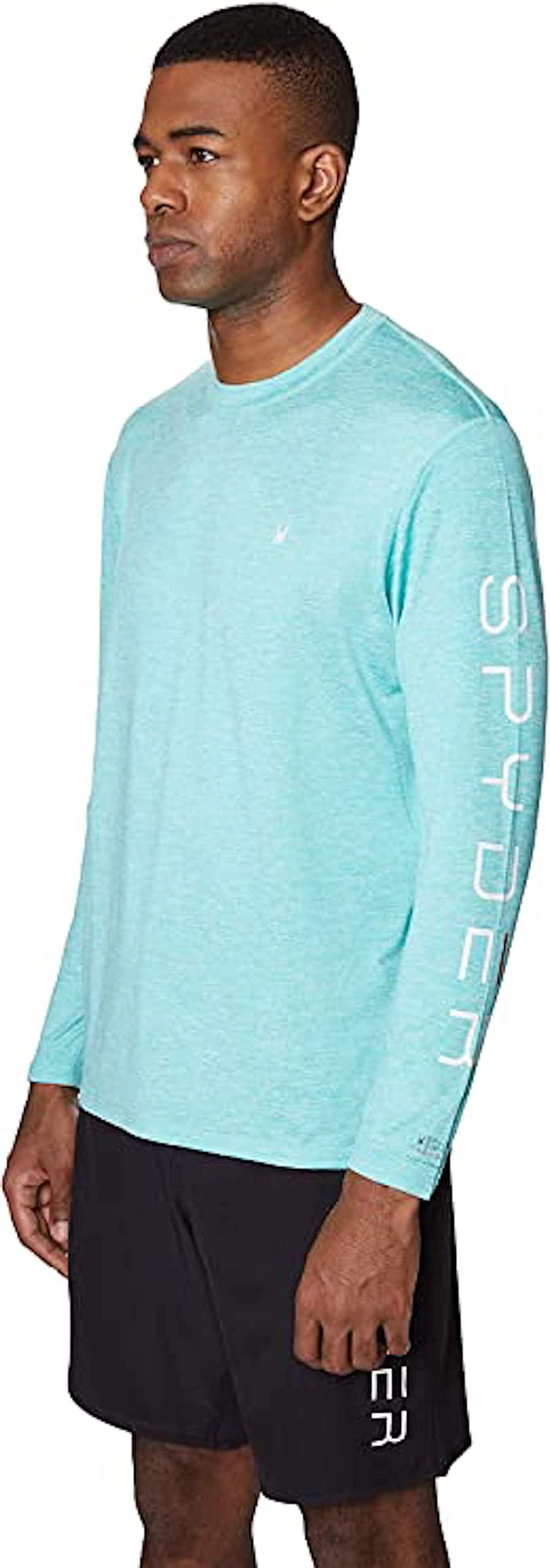Spyder Men's Long Sleeve Rashguard – Quick-Dry Swim Shirt Sun Protection, Performance Top, Green, Medium