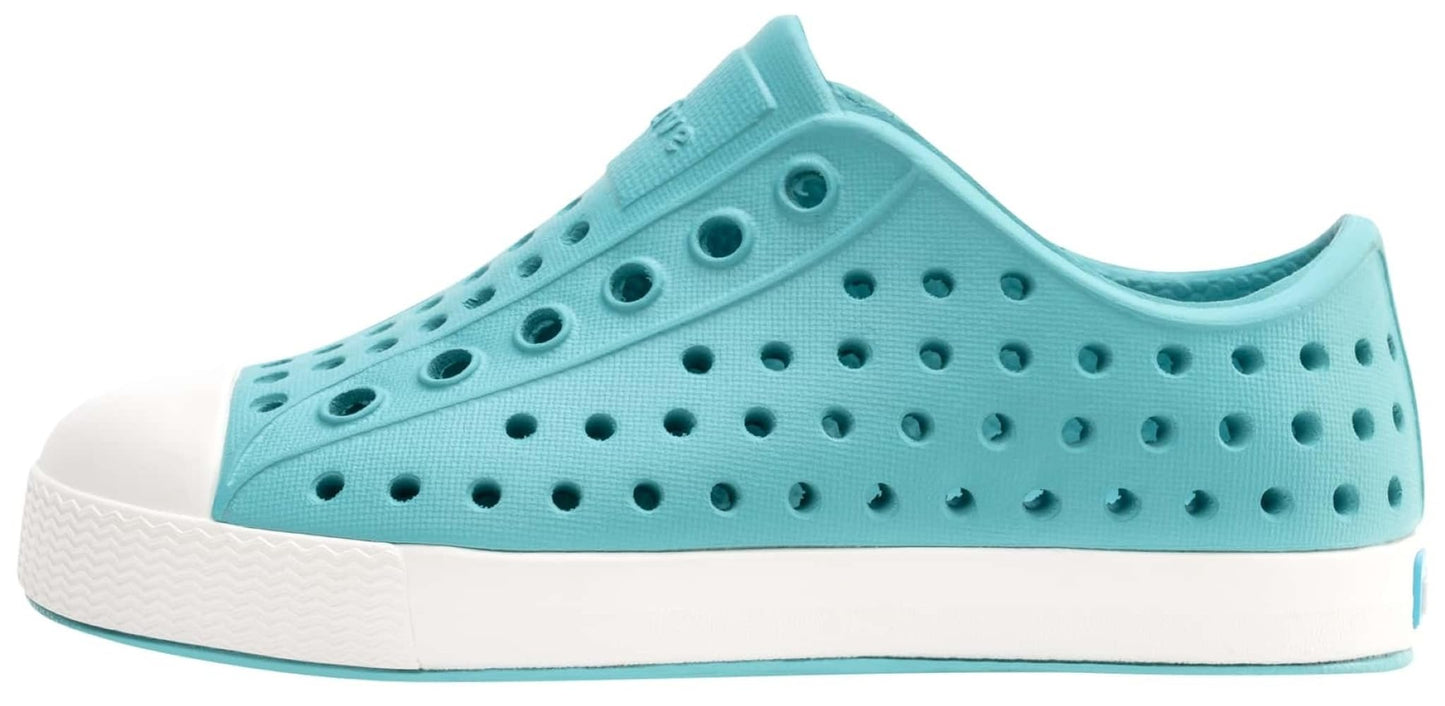 Native Shoes Unisex-Kids Jefferson Sneakers, Pool Blue/Shell White, 6 Toddler