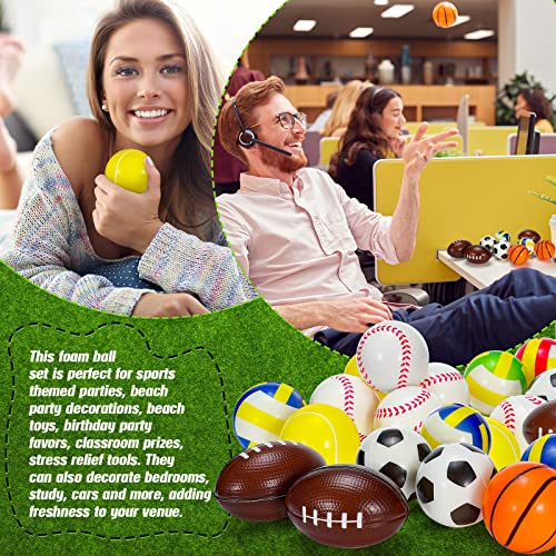 Mini Foam Sports Balls Set - Stress Relief Toys, 97 Pieces, Orange - Variation of 97 / Orange