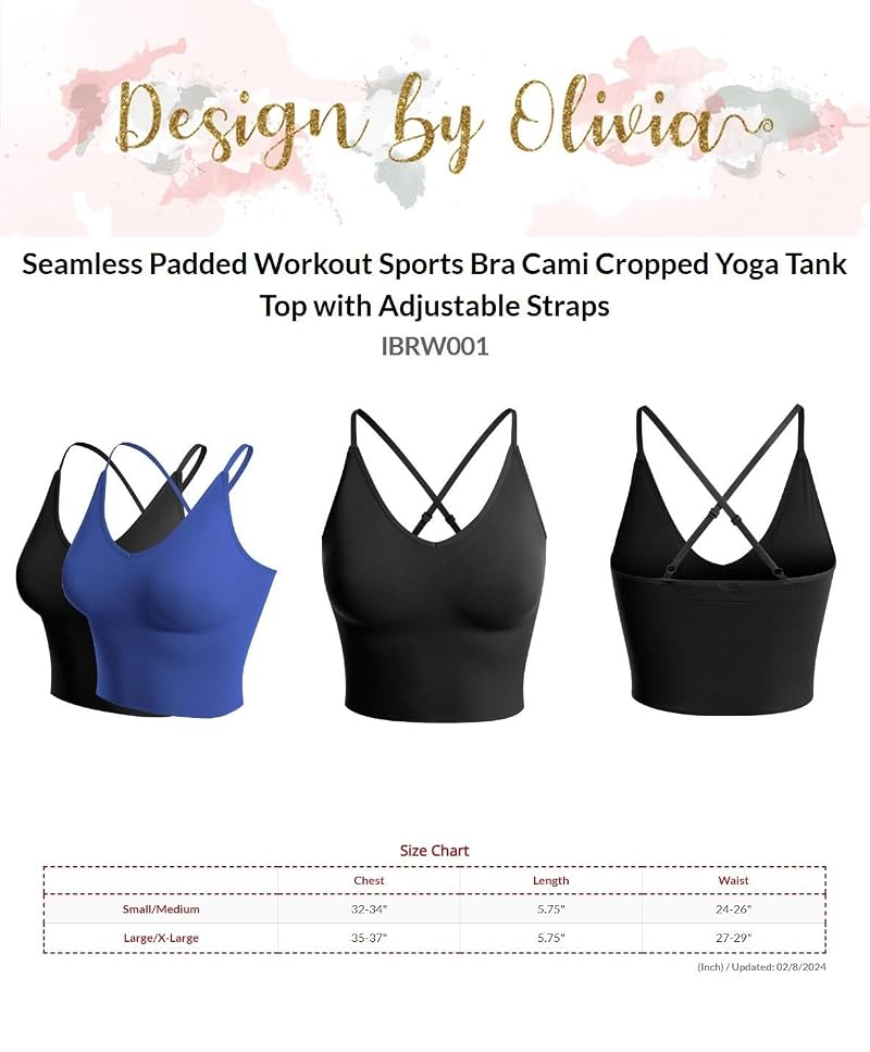 Design by Olivia Neon Yellow Padded Longline Sports Bra Crop Top - Large