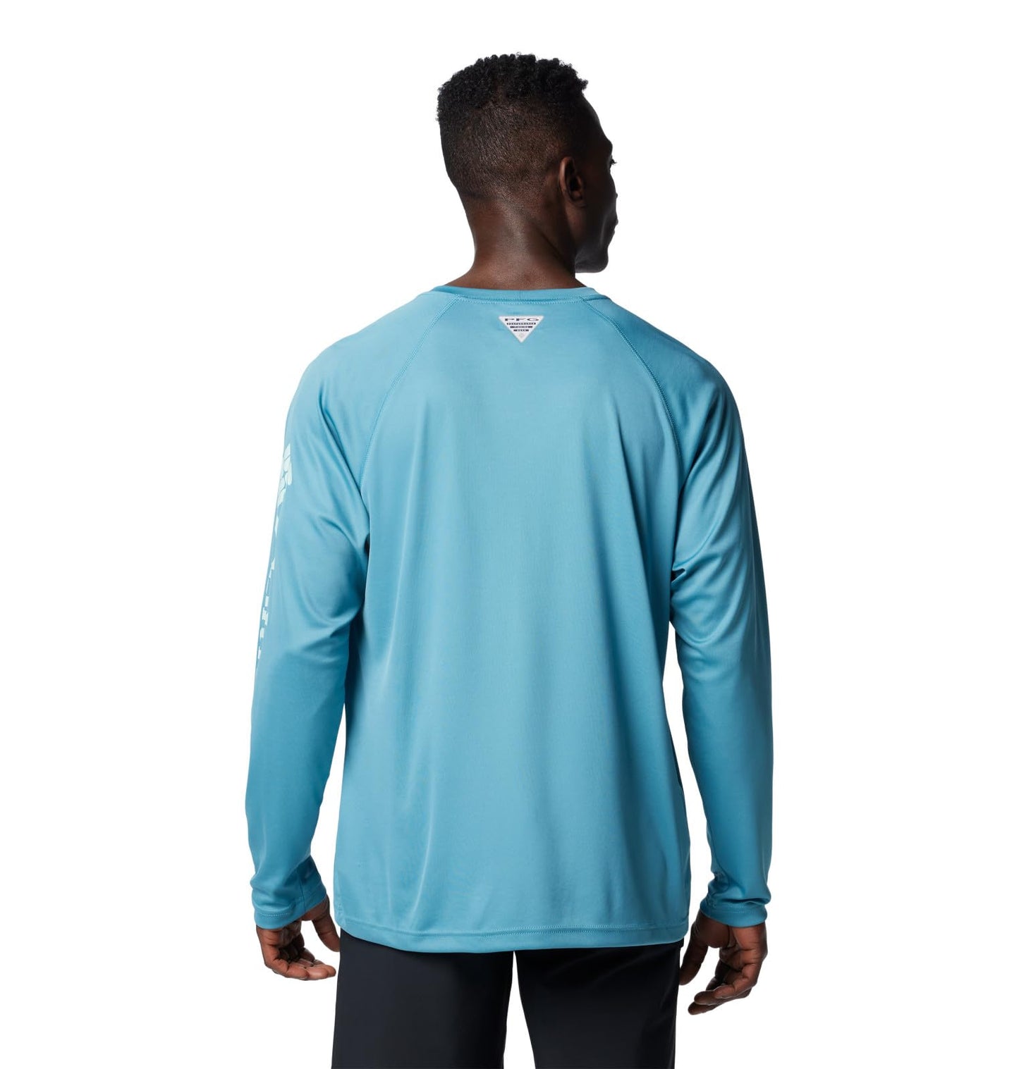 Columbia Men's Terminal Tackle Long Sleeve Fishing Shirt, Canyon Blue/ICY Morn Logo, 6X