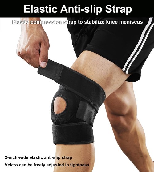 Knee Brace for Women Men with Side Stabilizers, 2 Pack Knee Braces for Knee Pain ACL MCL Arthritis Joint Pain Relief, Adjustable Compression Sleeve Patellar Tendon Support Strap