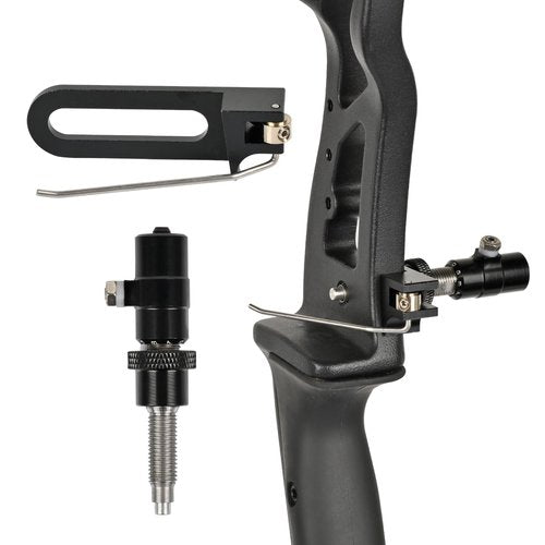 SOPOGER Arrow Rest and Plunger for Recurve Bow - Aluminum Alloy Arrow Rest and Cushion Plunger (Black)