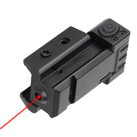 KASENTE Red Laser Sight, Low Profile Picatinny Mount Red Beam Sight, Ambidextrous Control, Class II(Power <3mW) Rechargable