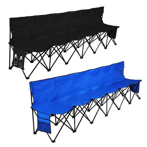 Yaheetech 6-seat Portable Folding Chair with Back for Outdoor Activities Sport Camping Beach, Space Saving, Lightweight and Carrying Bag