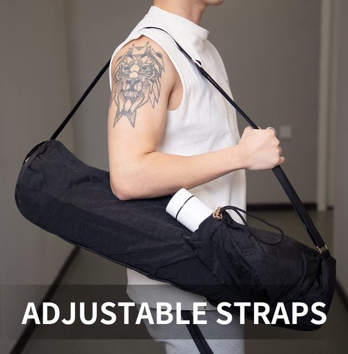 EnjoyActive Yoga Mat Bag | Premium, Waterproof, Multi Pockets, Adjustable Strap | 1/4 1/3-Inch Thick Yoga Mat Carrier | Perfect Yoga Bag to Gym Class Beach Park Travel for Women & Men