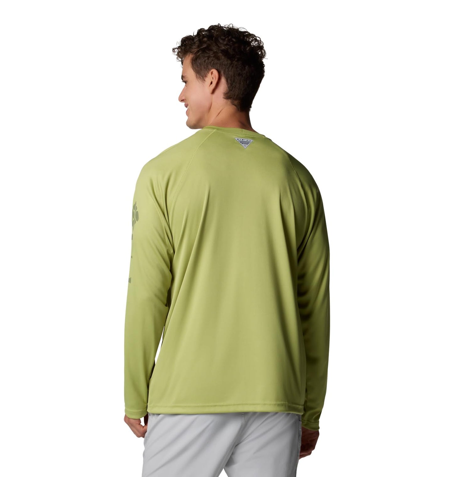 Columbia Men's PFG Terminal Tackle Long Sleeve Fishing Shirt, Pear/Cypress Logo, 3X