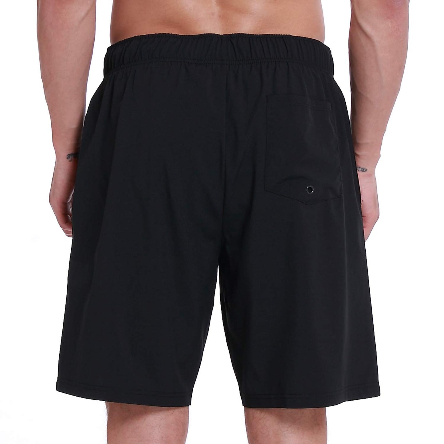 HOdo Mens Swim Trunks with Mesh Liner 9" Quick Dry Swim Shorts Bathing Suits for Men Swimwear Board Shorts wiht Pockets Black XL