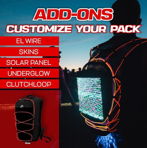 RAVERUNNER® Anti Theft Rave Hydration Backpack - 2L Insulated Water Backpack for Raves, Festivals, Hiking, Running - Festival Hydration Pack for Hydration Backpack Rave