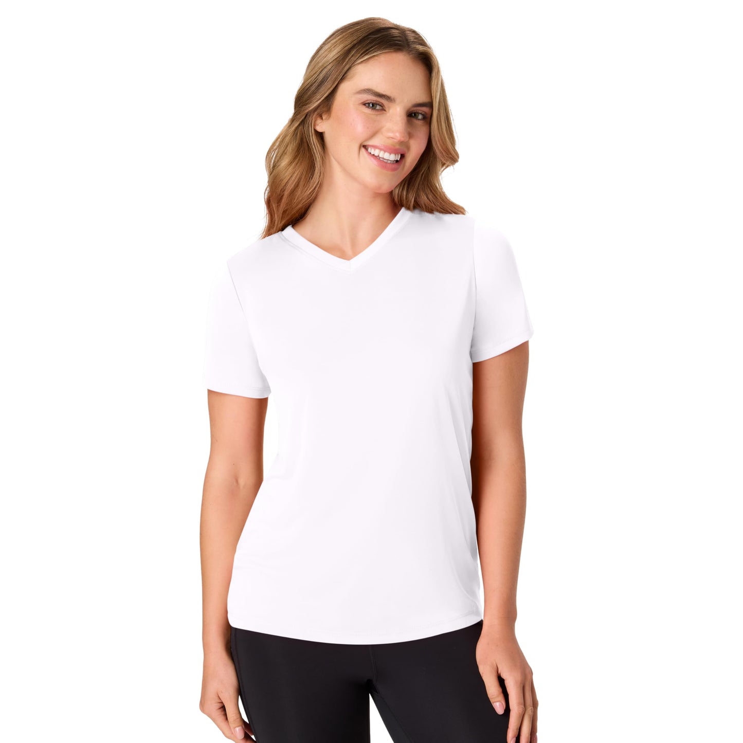 Hanes Women's Sport Cool DRI V-Neck T-Shirt, Moisture-Wicking Performance Tee, 40+ UPF Protection, 5-Pack