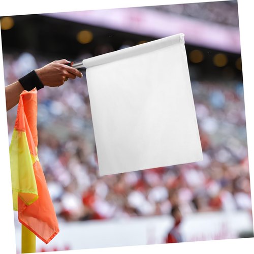 Kisangel 4pcs Referee Flag White Hand Flag Soccer Outdoor Flag for Track And Field Volleyball Sports Outdoor Sign