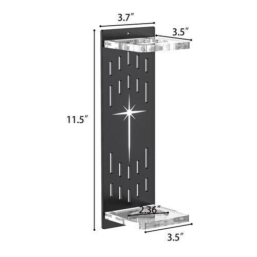 Light Saber Wall Mount Holder, Acrylic Saber Sword Stand Display, Vertical Wall Mounted Light Saber Display Rack Compatible with Most Hilts, Black Base