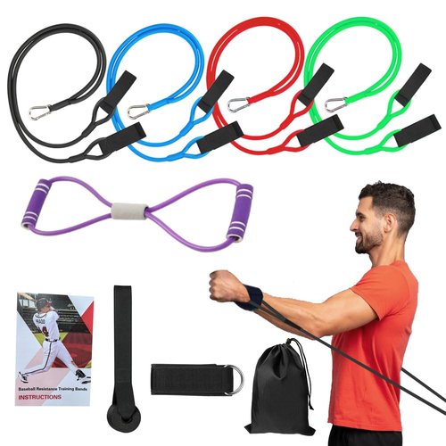 Baseball Resistance Bands for Pitchers – Pro-Grade Arm Strength & Pitching Bands | 4-Level Adjustable Resistance Bands for Baseball/Softball Training (All Ages)