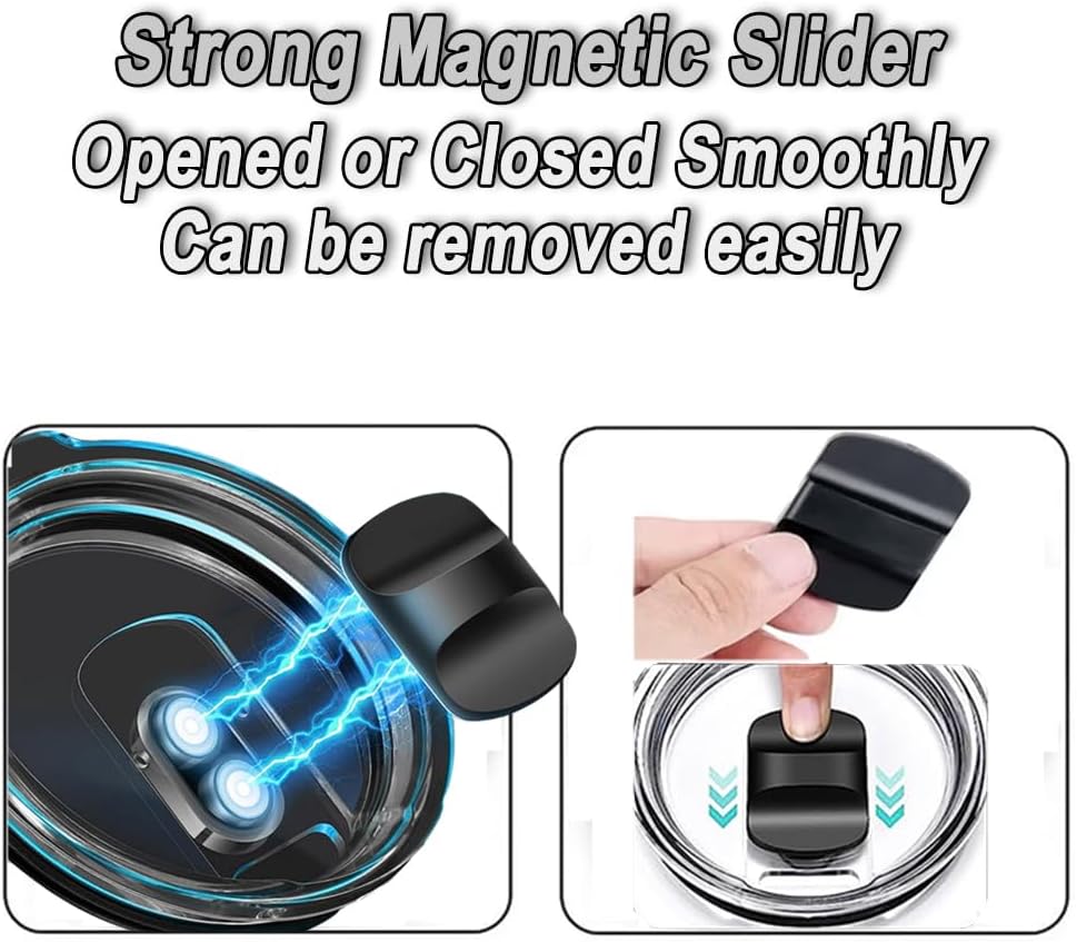 3 Pack 20oz Yeti Tumbler Lids, Magnetic Slider Replacement Lid for 20oz Yeti Rambler/16oz Pints/10/24oz Mug/10oz Lowball, Spill Proof Coffee Cup Cover