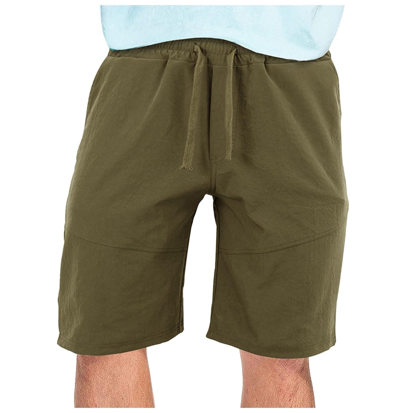 ZOCANIA Cargo Shorts Drawstring Elastic Waist Lightweight Athletic Shorts Quick Drying Casual Short Pants with Pockets Green