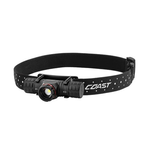 Coast XPH30R 1200 Lumen USB-C Rechargeable Dual Power Headlamp with Twist Focus Beam and Magnetic Base, Black