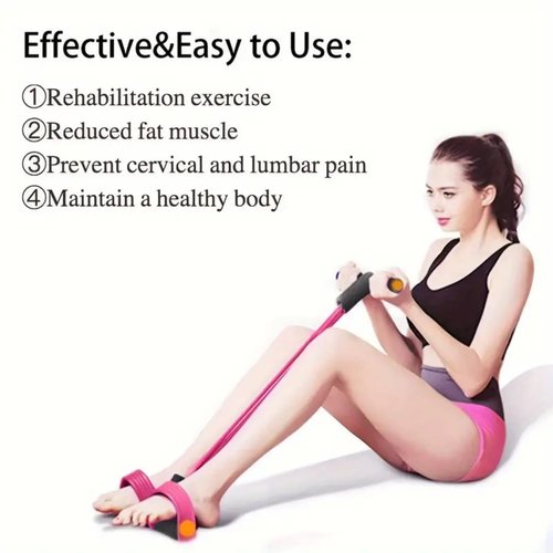 Multifunction Elastic Yoga Pedal Puller Resistance Band, 6-Tubes Tension Rope, for Abdomen/Arm/Leg Stretching Slimming Training