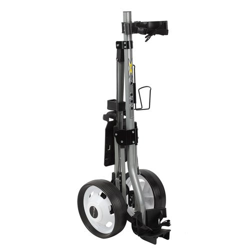 X-Lite Golf Push Cart Two Wheel, Ultra Lightweight & Compact Golf Bag Cart, Foldable for Easy Storage, Ergonomic Handle, Built-in Scorecard & Ball Holder, Smooth Rolling Wheels, Silver
