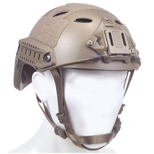 H World Shopping Tactical Airsoft Adjustable Fast Protective Helmet PJ NVG Mount for Tactical Airsoft Paintball DE(X-Large)