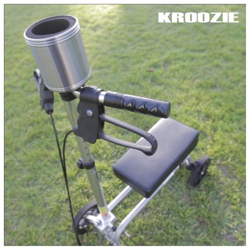 Kroozie 2.0 Bike Bottle Holder – Sturdy, Stainless Steel Bike Cup Holder for Handlebars, Horizontal Bars, & Cups up to 30 Oz. – Stroller, Cruiser, Scooter, & Ebike Accessories, Flat Black